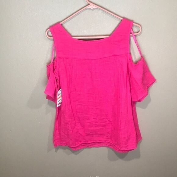 Style & Co Embroidered Cold-Shoulder Top women’s size small - Picture 3 of 6